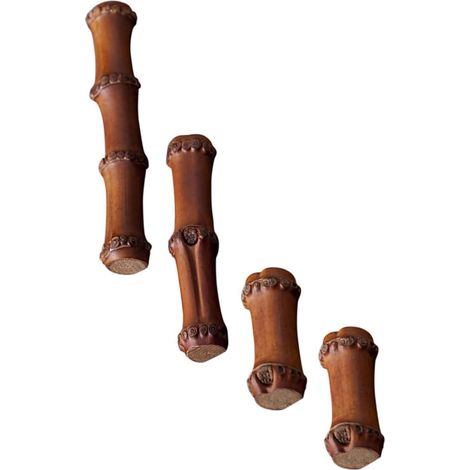 Supporto per pennelli da calligrafia in bambù intrecciato in stile retrò, 4 pezzi, robusto supporto da scrivania, decorazione cinese fatta a mano. (1/5)