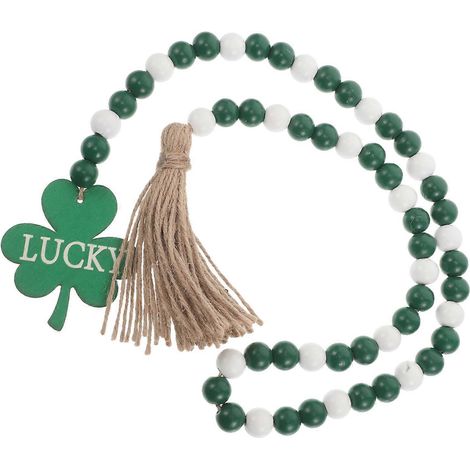 Guirlande de perles en bois pour la Saint-Patrick (4 pièces) avec pompon trèfle (1/5)