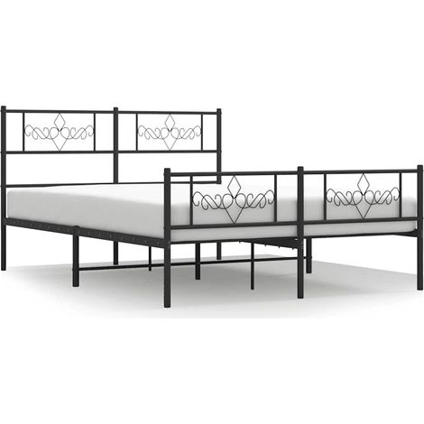 Maison Exclusive - Giroletto con Testiera e Pediera Metallo Nero 135x190 cm