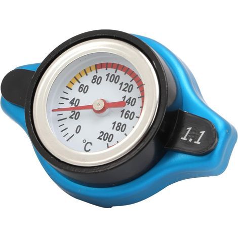 bouchon de radiateur thermostatique moto, avec Jauge de Température, étanche Universel pour Voiture, Motos, Vélos Tout-terrain, VTT, UTV, ABS + Alliage D'aluminium, 1 Paquet (petite tête 1.1) (1/5)