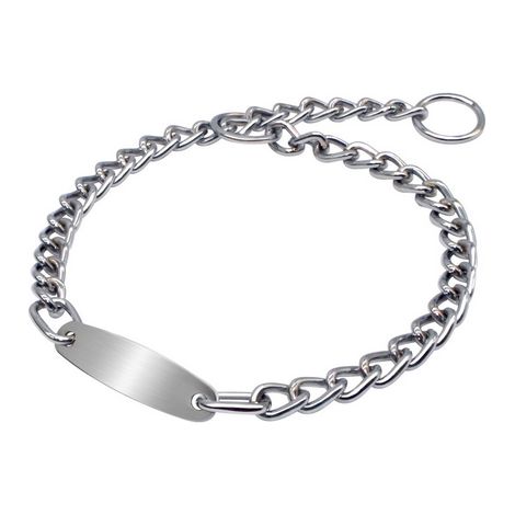 Collar de cadena para adiestramiento con placa 50cm 08002