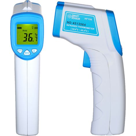 Thermomètre frontal infrarouge sans contact HF150, thermomètre médical numérique LCD portable, mesure de la température corporelle et de surface, mode double, capteur intelligent (1/5)