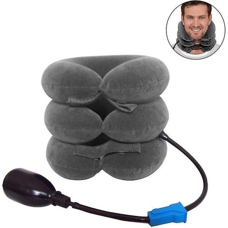 1 Pcs Cervical Neck Traction Device pour un soulagement instantané de la douleur au cou - Inflatable Réglable Neck Stretcher Neck Support Brace, Best Neck Traction Pillo (1/3)
