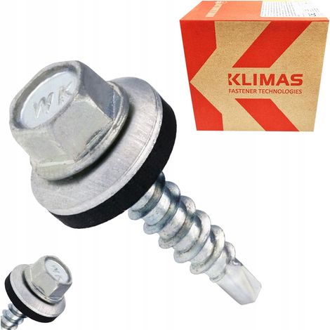 Vis Autoperceuses De Bardage Klimas, 4.8 x 16 mm, Galvanisées, Pour Acier Et Tôle, Boîte 500 Pièces (1/5)