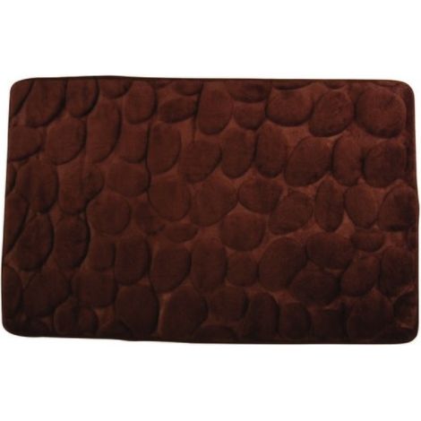 MSV Tapis de bain Microfibre PEBBLE 40x60cm Marron Chocolat