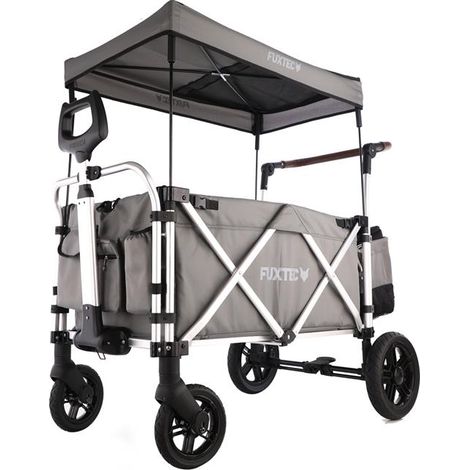 FUXLIFE by FUXTEC Carrello Pieghevole Premium CTL900 Grigio • Ampio spazio di carico, tettuccio parasole e ruote ammortizzate • Portata 75 kg