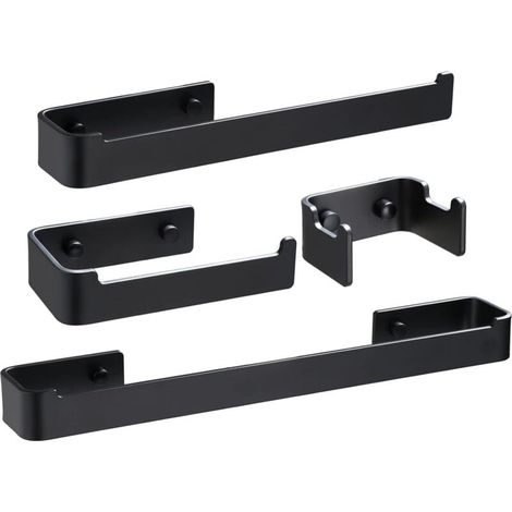 Porte-Serviettes Mural Acier Inoxydable Noir 40cm (1/4)