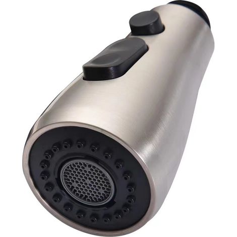 Verlängerbarer Küchenwasserhahn-Luftsprudler mit Sofortstopp - Spritzschutz-Auslauf und ausziehbarer Duschkopf, Ersatzaccessoire in gebürsteter Optik (1 Stück)-lsw