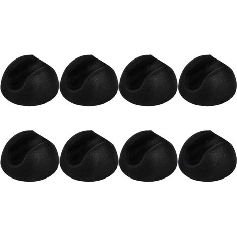 Protections de sol hémisphériques pour meubles, 8 pièces en PVC noir (1/5)