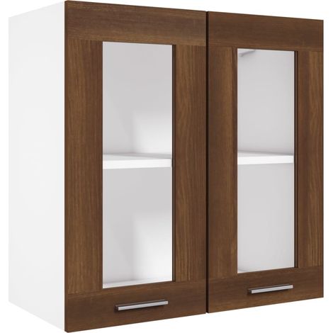 Maison Exclusive - Mobile Pensile con Vetro “Lyon” Rovere Marrone 60x31x60 cm