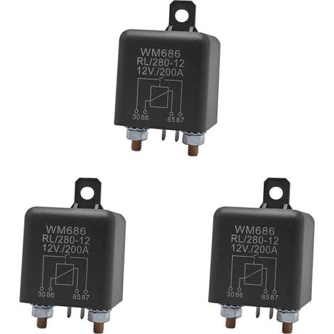 Relais isolateur de batterie 3X 12 V 4 broches WM686, relais de démarrage, interrupteur marche/arrêt de voiture, relais normalement ouvert RL/280 200 A (1/5)