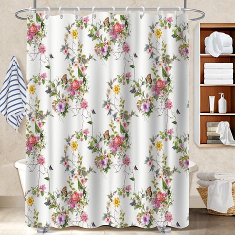 Rideau de bain 180x180 robuste rideau étanche pour une ambiance tropicale et dépaysante (1/5)