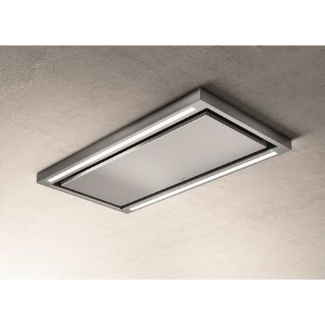Elica – Hotte plafond Cloud Seven IX/A/90 – Débit d'air 225 à 770 m³/h – Niveau sonore 46 à 71 dB – Éclairage LED 2 x 7 watts