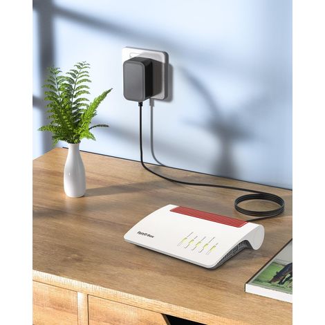 Chargeur 12V Alimentation Compatible avec AVM FritzBox 7690 7590 AX 7490 7530 AX 7560 7540 7520 7510 7430 7390 7360 7362 7312 6591 6690 6490 5590 5490 5530 Routeur WLAN Adaptateur Charger