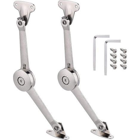 2 Pièces Meuble Armoire Meuble Porte Ascenseur Support Charnière Standard Forte Ferrures pour Relevants et Abattants Couvercles Stay pour Porte D'armoire de Cuisine Placard Boîte à Jouets (1/5)
