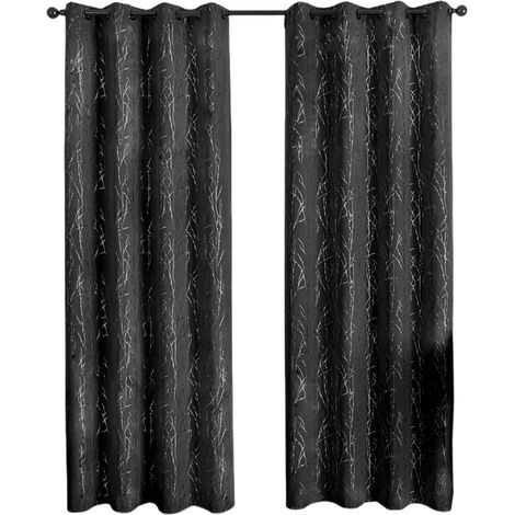 Rideaux occultants argentés, rideaux isolants thermiques, adaptés à la chambre et au salon (2 pièces, 132 x 241 cm).