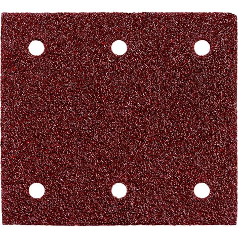 10 FOGLI ABRASIVI AUTOADERENTI 6 FORI 115X103 MM P 100 (1/2)