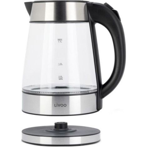 Bouilloire - Verre Borosilicate Acier Inoxydable - 1,7 L - 2200 W - Arrêt Automatique Protection Antisurchauffe - 1 Pièce (1/3)