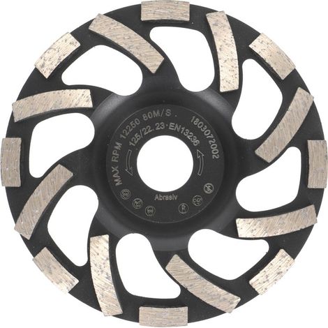 Meules boisseaux diamantée 125 mm x 22,2 mm Meule diamantée Asphalte Chape Qualité professionnelle (1/5)