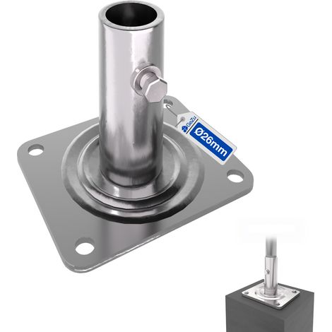 Plaque de base échafaudage 135 x 110 x 120 mm Ø26 mm galvanisée – base robuste style Baker – GeZu Impex (1/5)