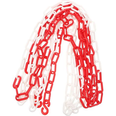 Chaîne de barrière en plastique rouge 5m pour contrôle des foules et délimitation en extérieur (1/5)