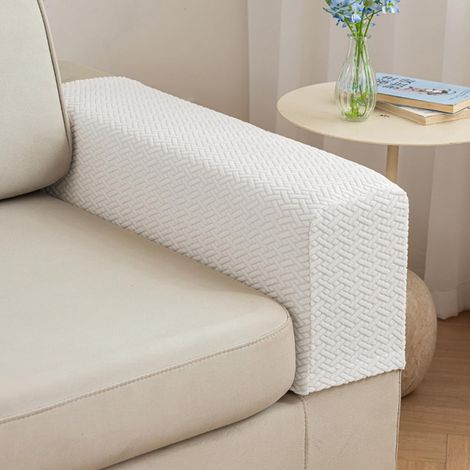 Sofa- oder Sesselarmlehnenbezüge – 2er-Set (Textur – Elfenbeinweiß, Größe M) (1/5)