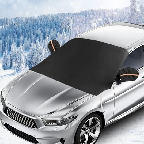 Couverture Pare-Brise Voiture, Bâche Pare Brise Protection Couverture Repliable Universelle Films Protection antigel d'hiver pour Voiture Anti Givre, Neige, 215cmx125cm (1/5)