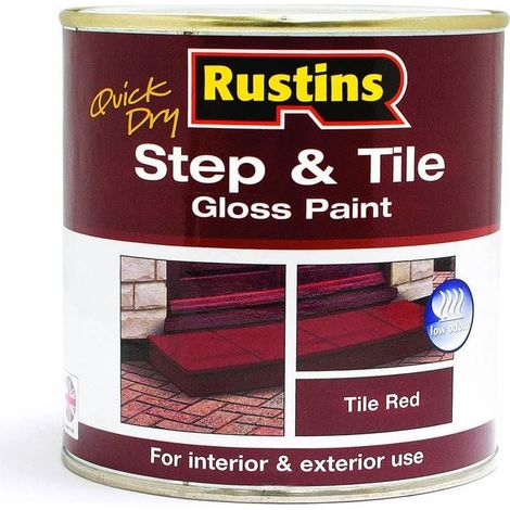 Rustins STRDW250 Quick Dry Step & Tile Paint Gloss Red 250ml RUSSTP250Q (1/2)