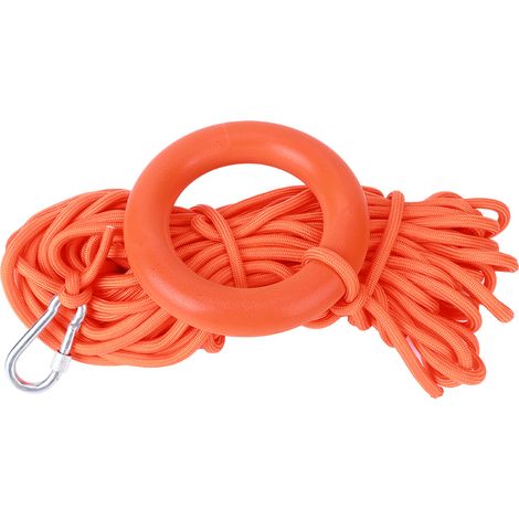 Corde de sécurité non réfléchissante de 10 mm de diamètre et 30 m de long avec anneau de traction. (1/5)