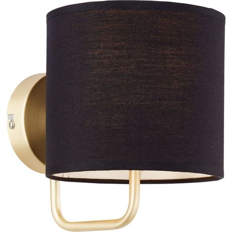 BRILLIANT Lampe Clarie Wandleuchte messing gebürstet/schwarz 1x D45, E14, 40W, geeignet für Tropfenlampen (nicht enthalten) Für LED-Leuchtmittel geeignet (1/5)