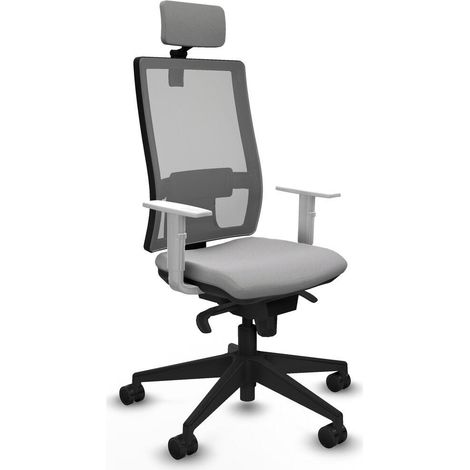 Piqueras y Crespo Chaise de bureau gris clair avec support lombaire