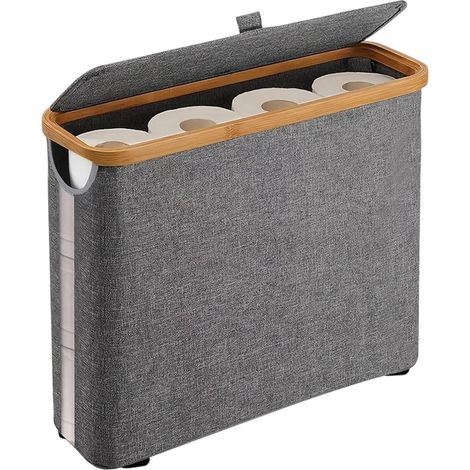 Toilet Paper Storage Basket Folding Free Standing Organizer