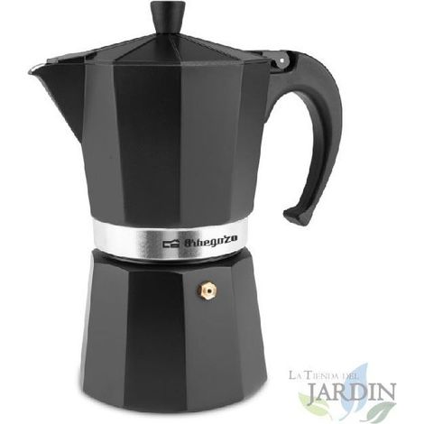 Cafetera Italiana Aluminio Negra 9 Tazas, cafetera espresso, café