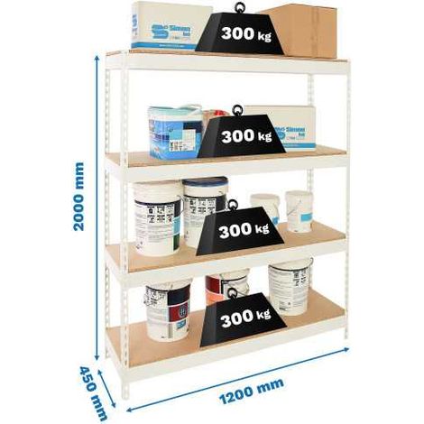 Estantería BRICOFORTE 1204-4 chipboard blanco/madera