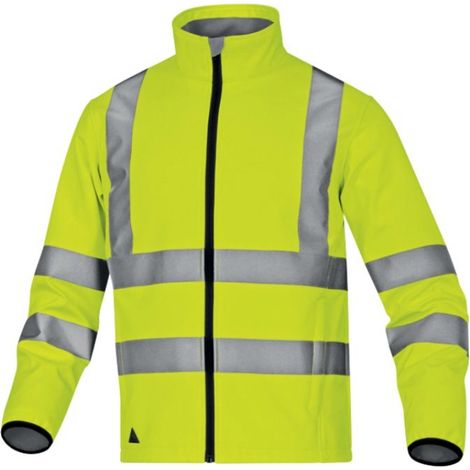 VESTE JAUNE FLUO LEGA DELTA PLUS SOFTSHELL POLYESTER 3 COUCHES LAMINÉES - LEGAJA   54/56 (XL)