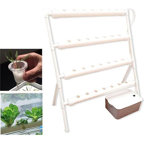PVC-U Hidropónico 36 Agujeros 4 Tubos Vertical Simple 36 Agujeros Marco de Cultivo sin Suelo Sistema de Riego