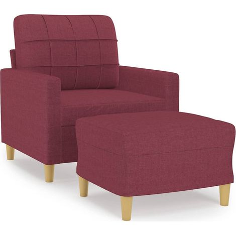Maison Exclusive - Sessel mit Hocker Weinrot 60 cm Stoff
