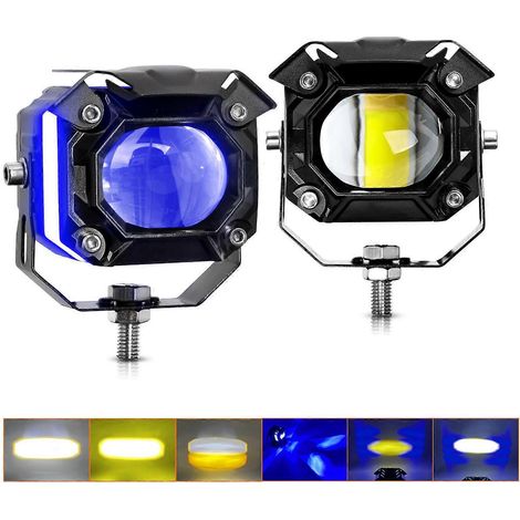 LED-Nebelscheinwerfer für Motorräder, 1 Stück, 60 W, 6000 lm, 6 Beleuchtungsmodi, wasserdicht, Zusatzscheinwerfer