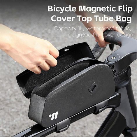 Fahrradrahmentasche Oberrohrtasche Wasserdichte Magnetverschluss-Fahrradtasche Mountainbike-Rennrad-Rahmentasche