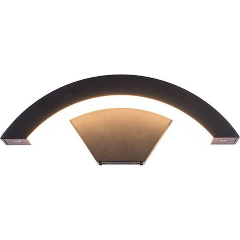 Applique murale LED avec capteur de présence humaine PIR, 18W, boîtier en aluminium gris anthracite, étanche IP66, lumière blanche chaude 3000K. (1/4)