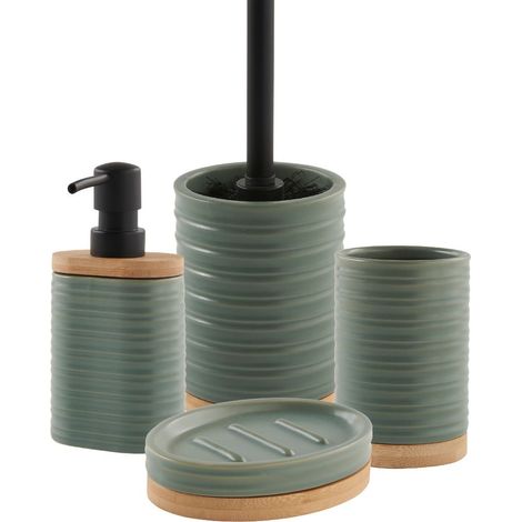 Set salle de bain strié 4 pièces céramique (1/5)