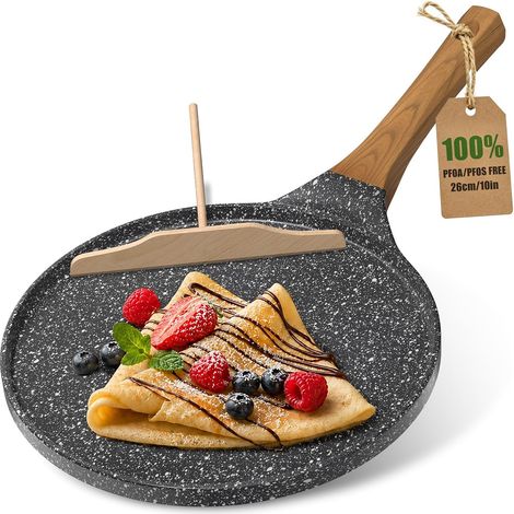 Poêle à crêpes YASHE SD-RPB2-26, 26 cm, répartiteur en bois (1/5)