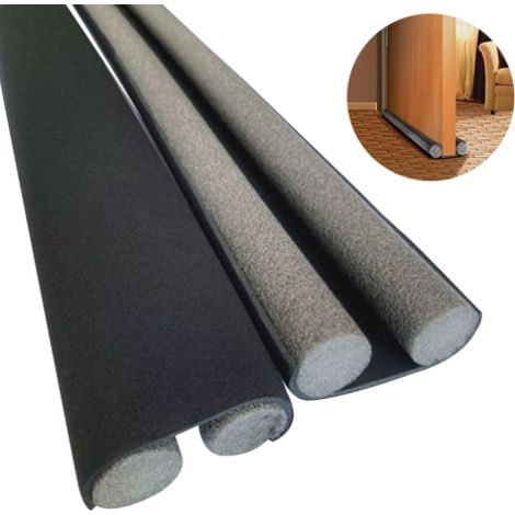 Fermaporta doppio, guarnizione sottoporta, blocca il rumore per l'isolamento acustico e la insonorizzazione della porta, lunghezza regolabile di 106,7 cm, adatto per porte interne con uno spazio infer