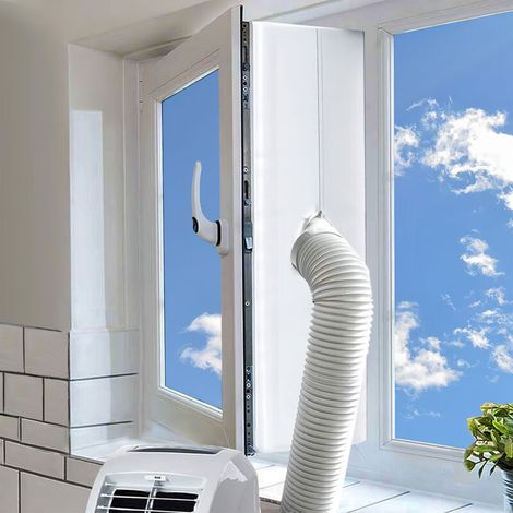 Kit Calfeutrage Climatiseur Mobile Porte Fenetre 300cm , Portable ac window vent kit pour Climatiseurs , Sèche-linge et Déshumidificateurs Tuyau évacuation Calfeutrage Fermeture éclair (1/3)