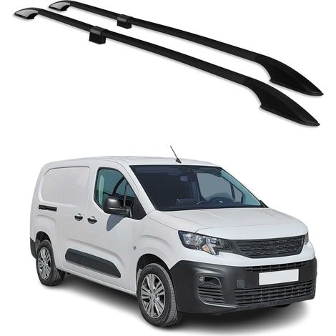 OMAC Barres de Toit longitudinales pour Peugeot Partner 2018-2026 L2 Long Alu Noir 2X (1/5)