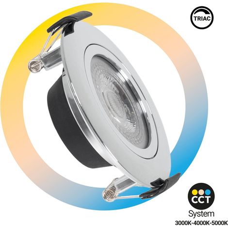 Downlight LED Interior - 7W - CCT - DIMABLE TRIAC - 630lm - - Cromo