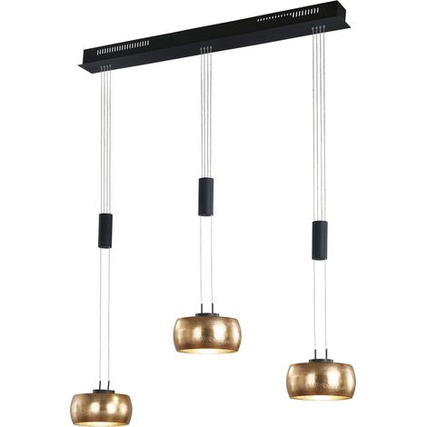 [NEUWERTIG] B-Ware Fischer Honsel Hängeleuchte Pendelleuchte Led Colette Gold Schwarz Dreiflammig