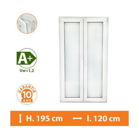 Direct Fenêtres – Fenêtre 2 vantaux blanc – Double vitrage 4/16/4 – Isolation thermique A+ (Uw = 1,2) – Ouverture oscillo-battante – Garantie 10 ans
