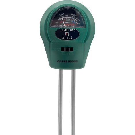 Hygromètre pour plantes - 3-en-1 - Hygromètre pour plantes - Hygromètre du sol - pH, photomètre et hygromètre - Test de sol de jardin Premium Vert (1/4)