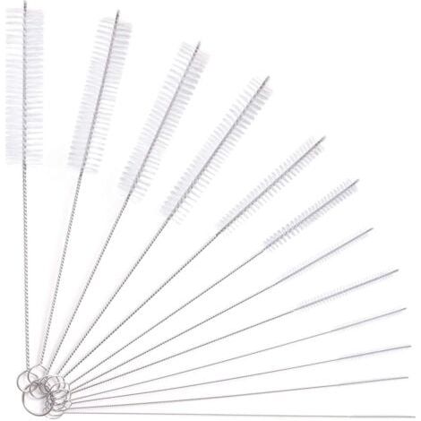 12pcs Tube Brosse de Nettoyage, Brosse de Nettoyage Tube pour Bouteille en Verre Bébé Biberon Bouilloire Clavier, Tuyau Brosses de Nettoyage (1/5)